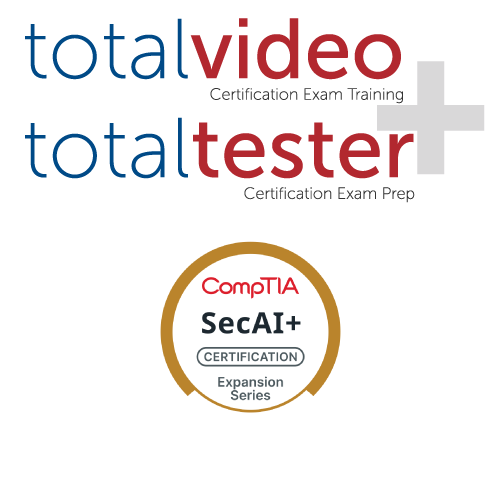 CompTIA SecAI+ certification video training and practice test bundle