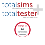 CompTIA A+ certification simulations and practice test bundle