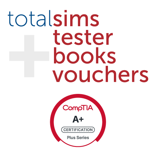 CompTIA A+ eBook, TotalSims, TotalTester, & Voucher with Retake Assurance